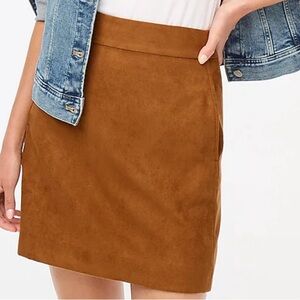 NWT JCrew suede mini skirt, size 4, brown, tan